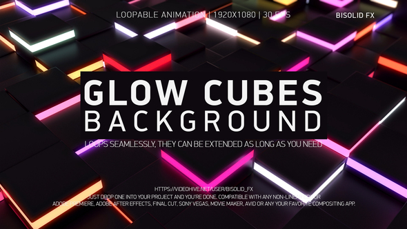 VIDEOHIVE GLOWING CUBES PARTICLES – MOTION GRAPHICS - After Effects